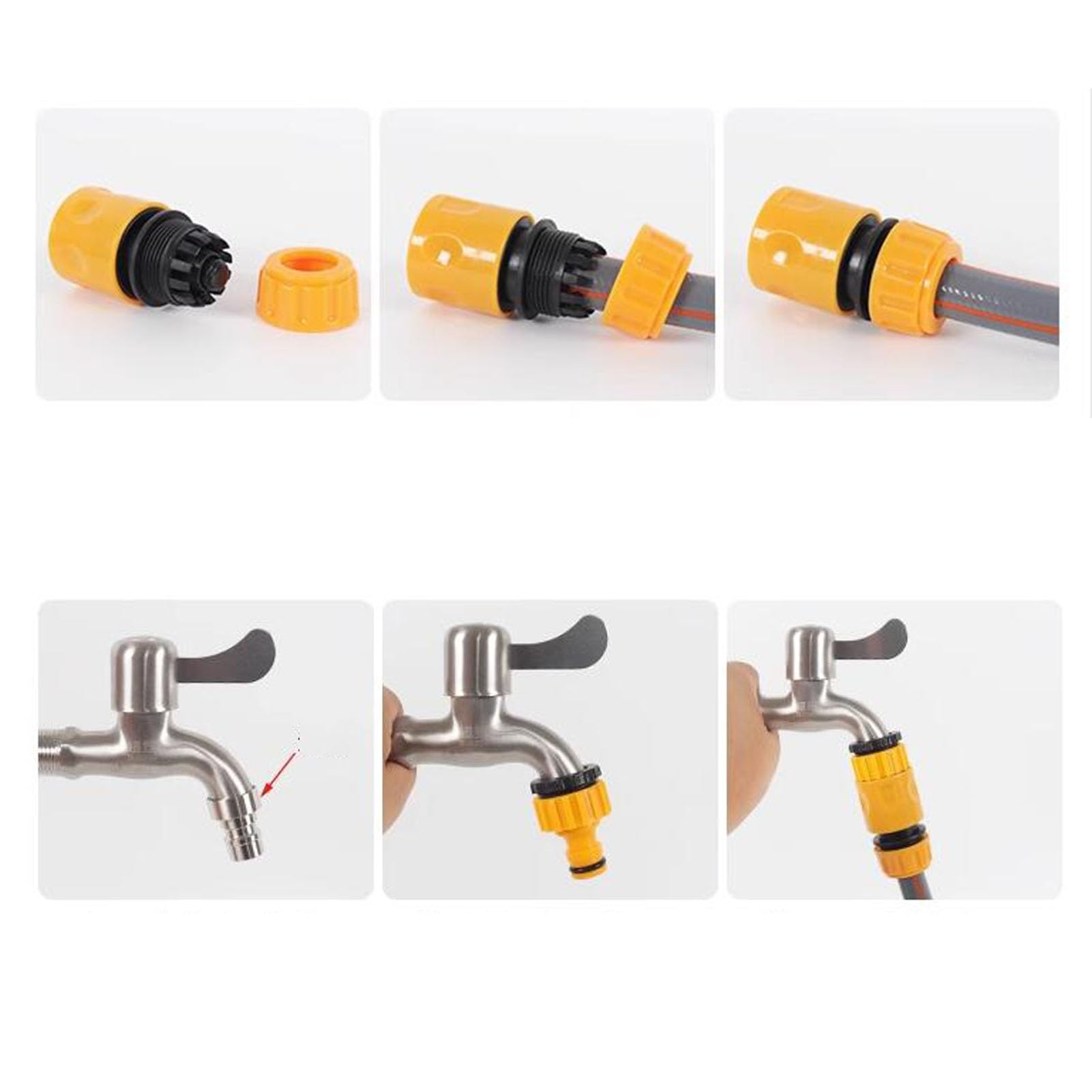 Tuyau d'arrosage haute pression 1/2", enrouleur de tuyau d'arrosage en PVC renforcé anti-pliage, tuyau d'arrosage extérieur, tuyau d'arrosage à 3 couches avec ensemble de connecteurs (couleur : gris
