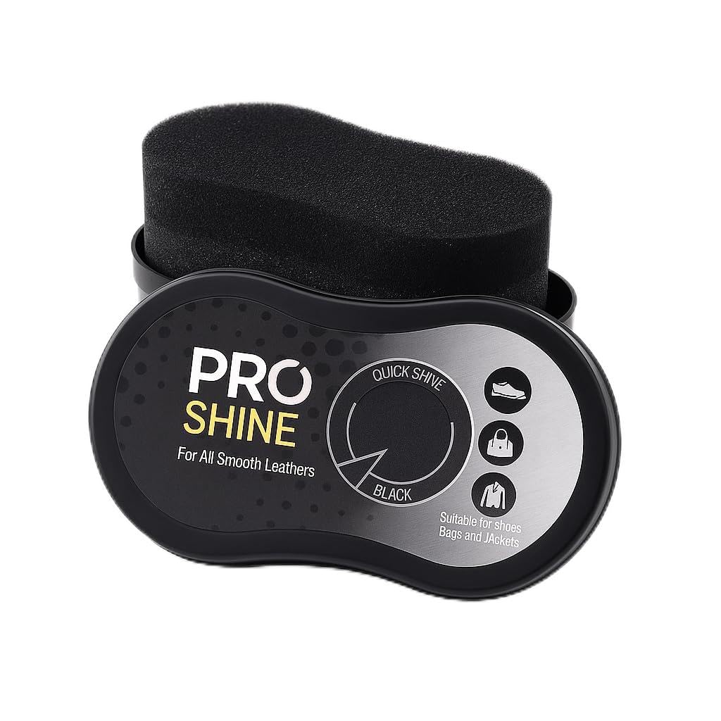 PROShoe Sponge Black | Smooth Leather Shoe Shiner | Self-Shining Sponge for Instant Shine | Quick Shine Shining Sponge