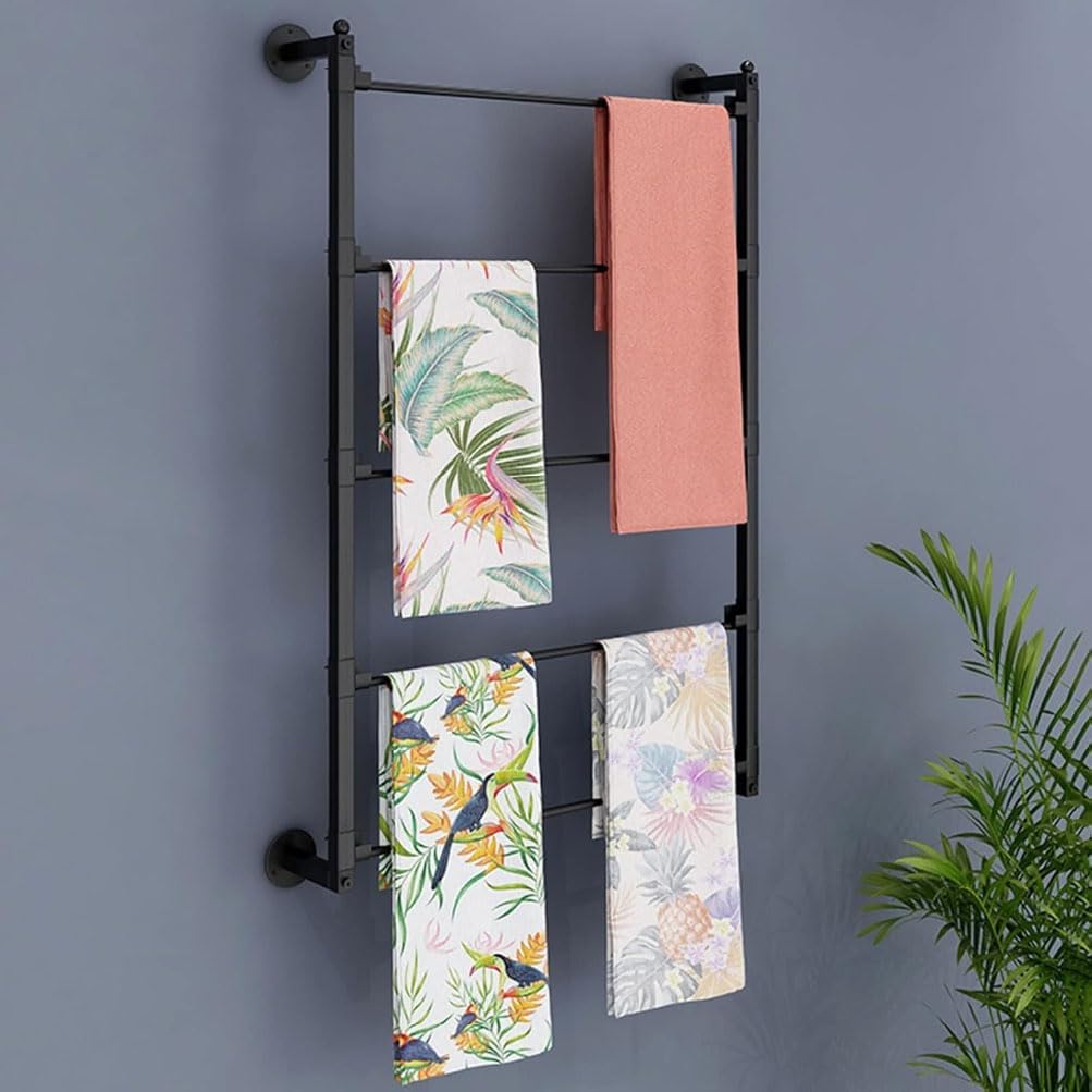 Ribbon Holder Organizer Rack,Wall Mounted Ribbon Organizer 60 * 75cm,5-Tier Metal Ribbon Storage for Craft Room,Gift Bag Yarn Storage Holder for Craft Room,Flower Shop,DIY Supplies