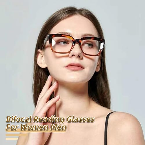 Miniatura 2 de HIYANJN Gafas de lectura bifocales para mujeres y hombres, luz azul, lectores de computadora, lentes de transición superior transparente para mujer