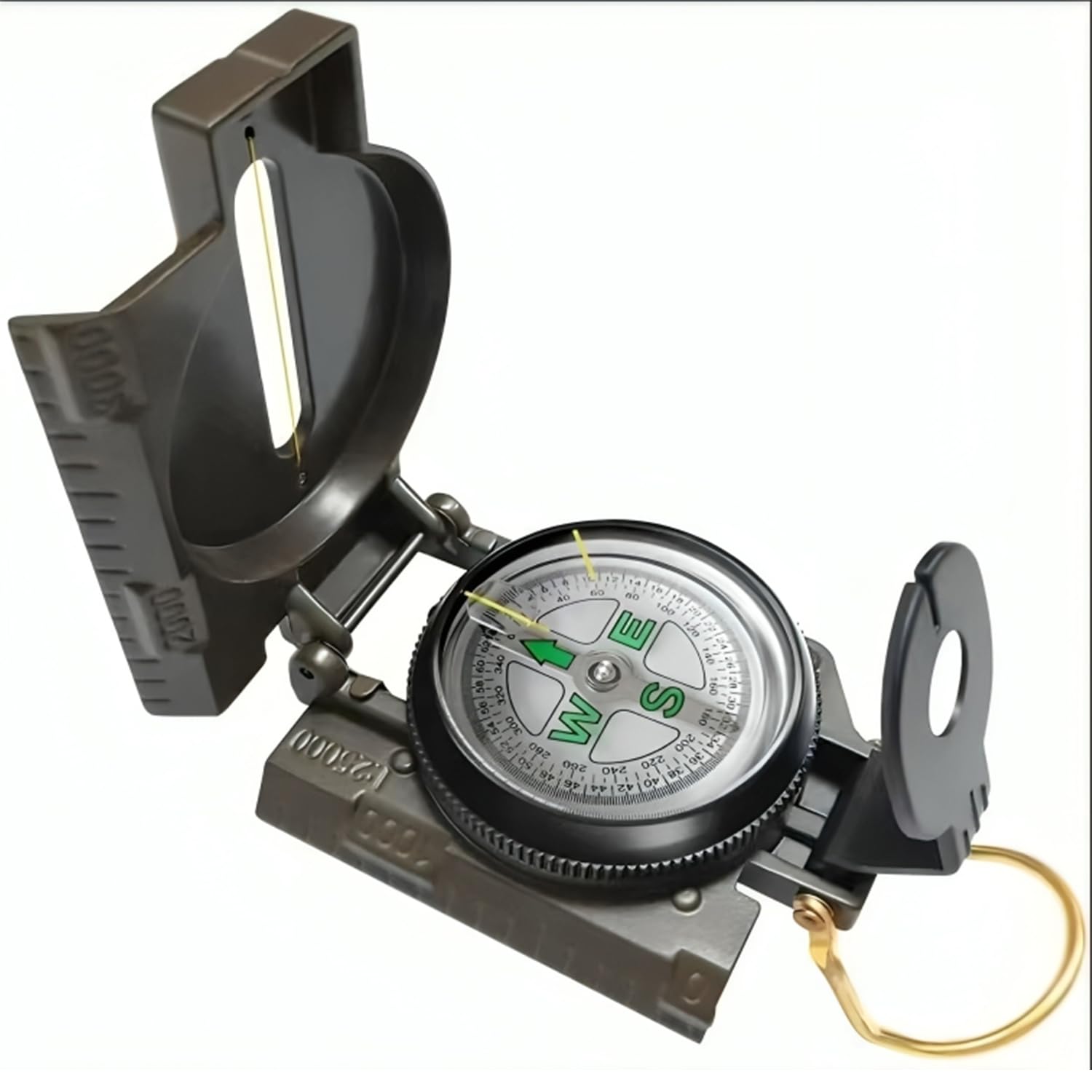 pullox Official US Military Tritium Lensatic Compass, Accurate Waterproof Hand Held Compasses with Pouch for Hiking Camping Navigation Survival Backpacking Orienteering-image-5