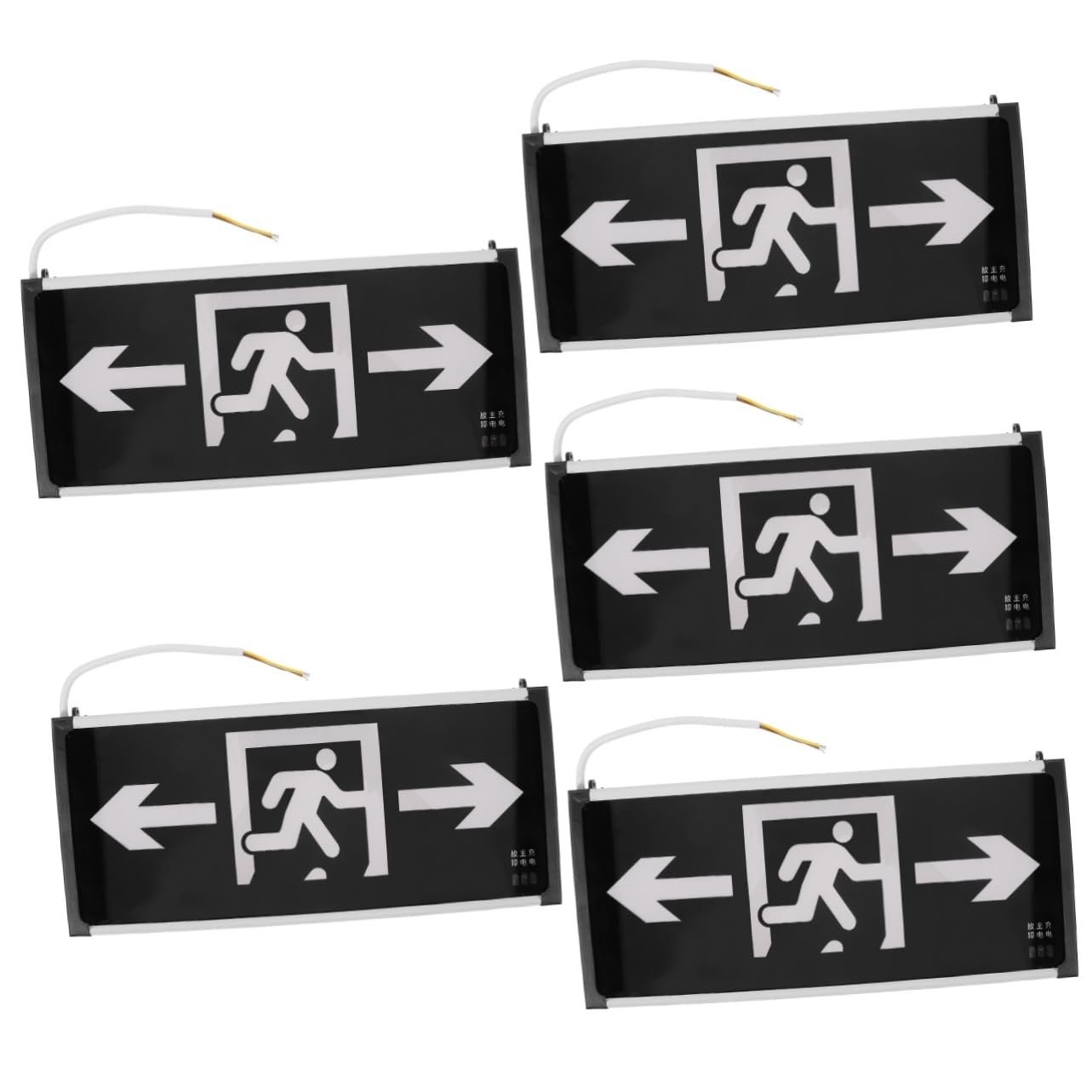 Artibetter 5piezas Señal De Salida De Emergencia Led Diseño Colgante Para Edificios Públicos y Lugares Comerciales Guía Direccional Doble Cara Fácil Instalación y Movilidad