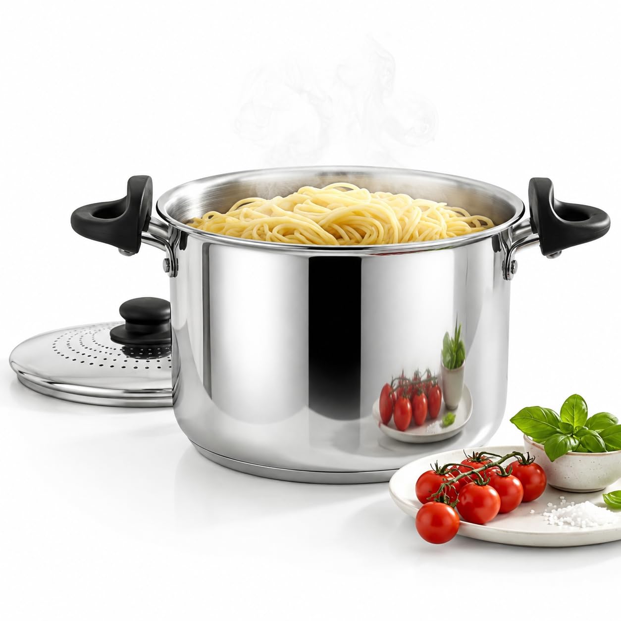 Triply Base Rice Strainer Pot-4L | Cooking Strainer Pot for Pasta, Noodles, Vegetables & Rice, Anti-Locking Design, Induction Base, ISI Marked-picture-31