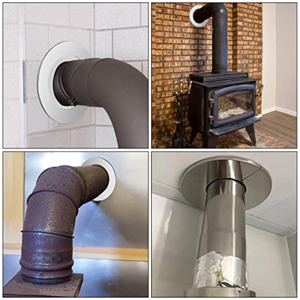 Cubierta de tubo decorativa de acero diseñada para calentador de agua de gas y ducha con configuración dividida, instalación sin esfuerzo, 80 mm, acero inoxidable plateado (120 mm)