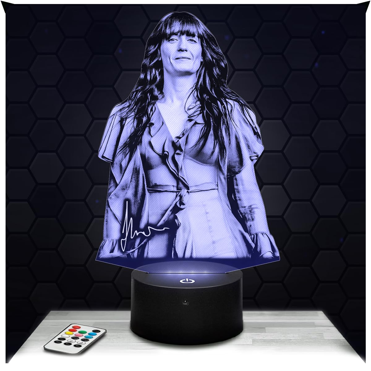 Lampephoto.fr - 3D Lamp F and the Machine British Rock Band, Touch LED Night Light, 3D Hologram Effect, Christmas Birthday Gift Idea for Men and Women, Bedroom Decoration Object โ image 1