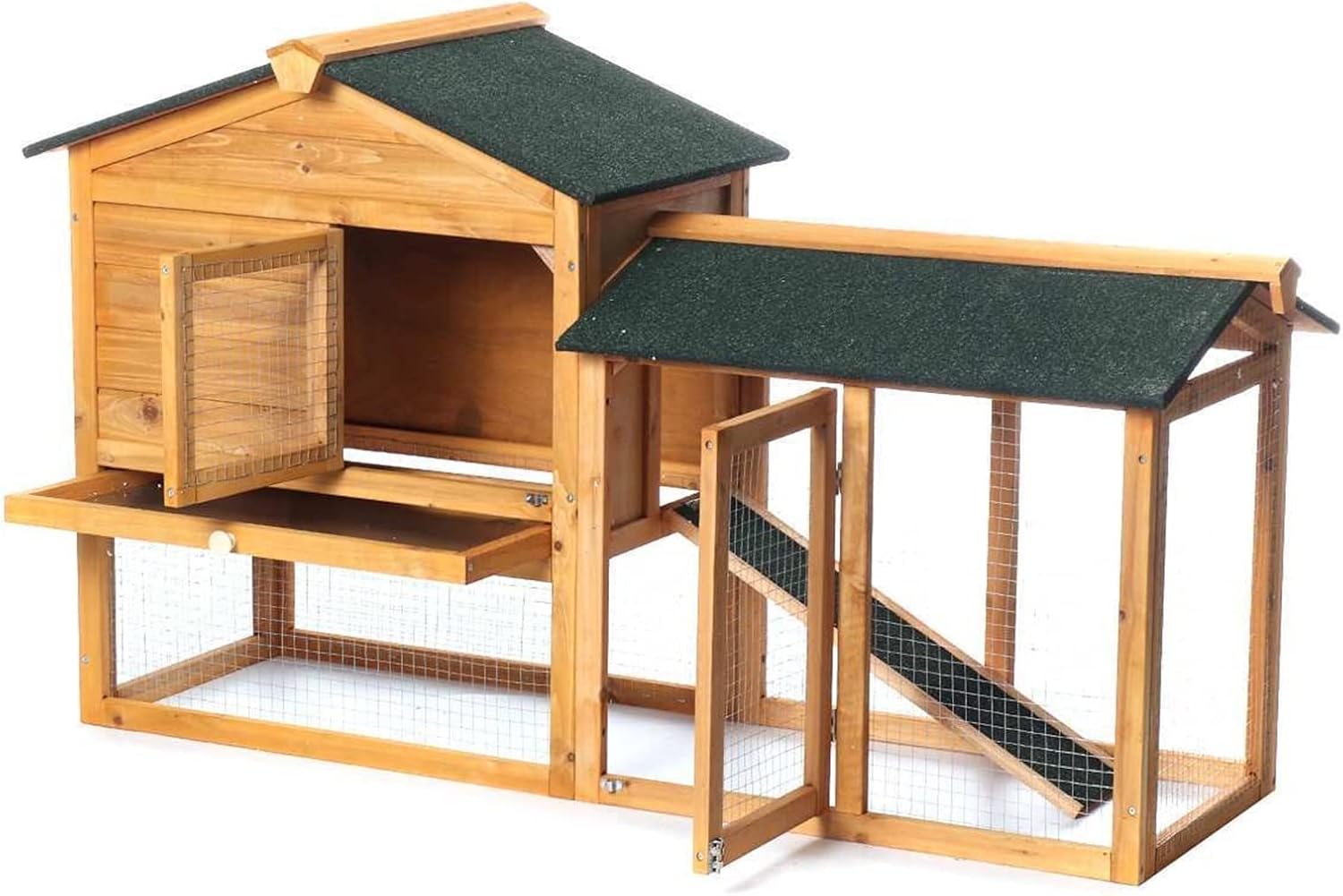 Large Rabbit Hutch Cover Rabbit Cage, Pet Bunny Cage Cover Waterproof Windproof Outdoor 147x53x85cm TMP1105