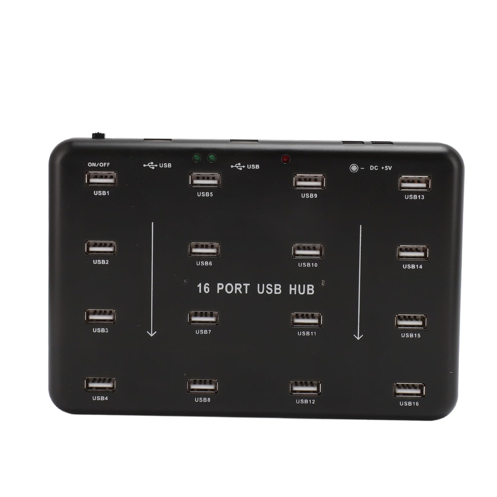 Hub USB, 16 Puertos USB 2.0 Hub Splitter con Protector de Circuito, Copiadora Duplicadora de Prueba de Disco Flash U, para Unidades Flash USB, Lector de Tarjetas (Enchufe de la UE)