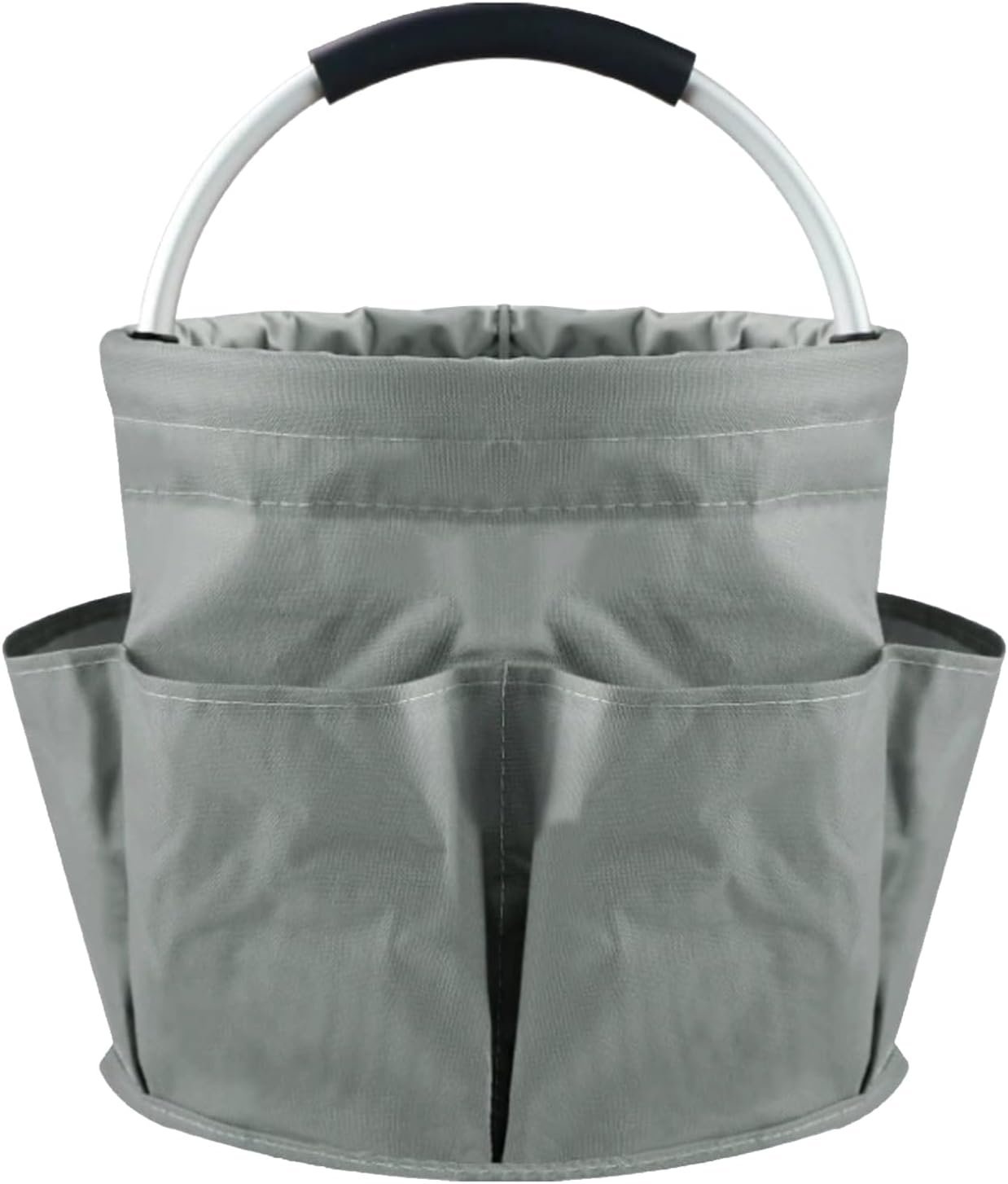 Garden Tool Bag with Pockets, 17L Large Waterproof Oxford Gardening Tote, Non-Slip Rubber Grip Handles, Durable Organizer for Garden Supplies (Gray)