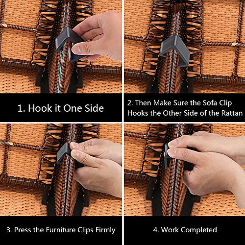 Abnaok Gartenmöbel Verbinder 12 Stück, Möbel Clips Starke Verbinder Gartenmöbel, Lounge Set Clips für Rattan-Möbeln und… – Bild 4