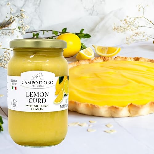 Miniatura 6 de Cuajada de limón, 13.8 oz (390 g), hecha con limones sicilianos en Italia, natillas de limón cítrico hecho con limón fresco, huevos y mantequilla,