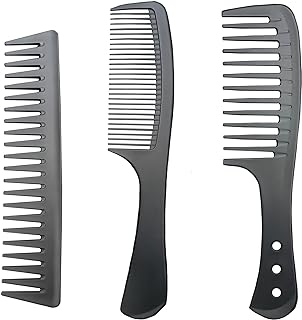3 PCS Carbon Fiber Anti Static Comb, Heat Resistant Comb-Fine and Wide Tooth Hair Comb for Men and Women, Professional for Hair Stylist
