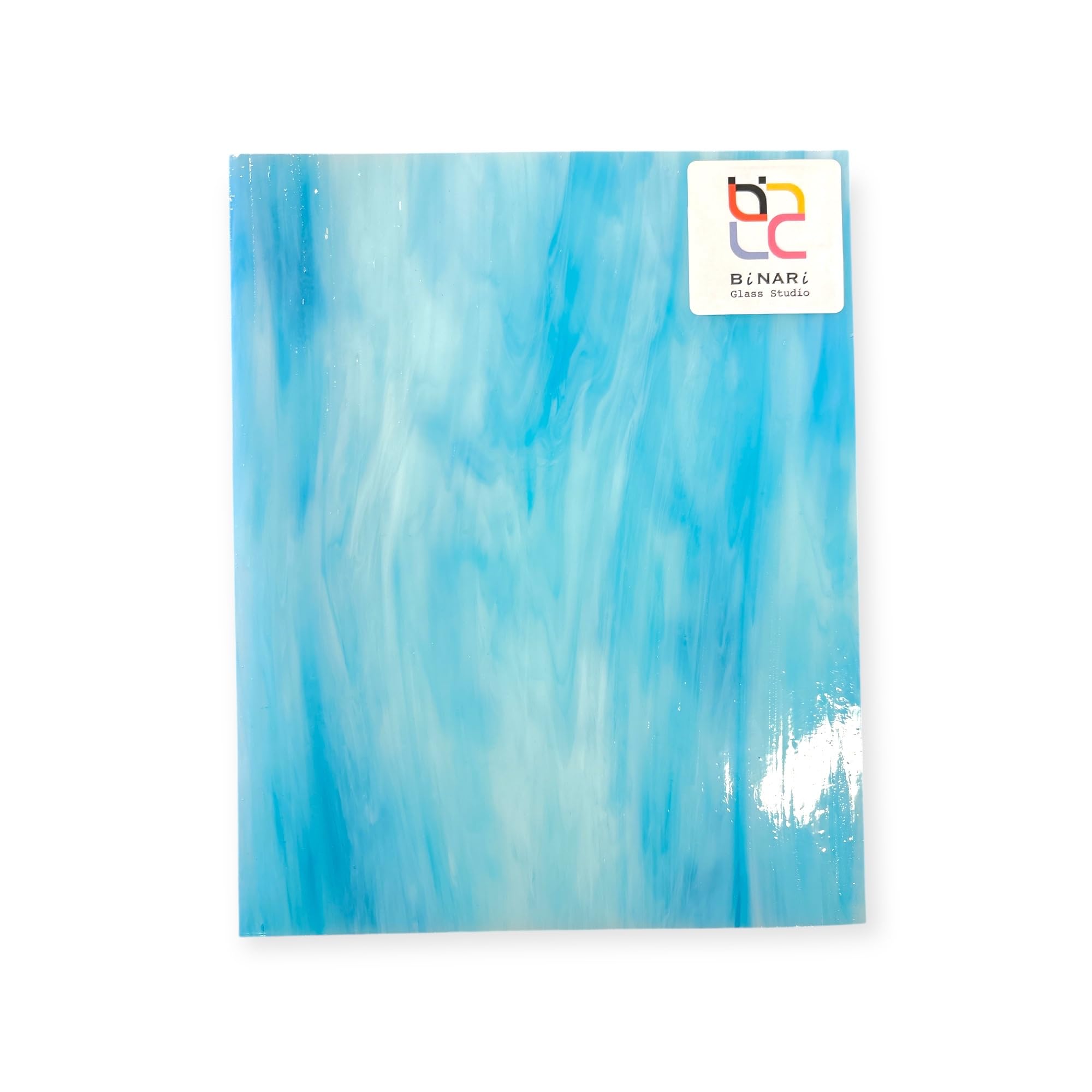 8 x 12 in Sky Blue & White Opal Wissmach Stained Glass Sheet – Trusted Handcrafted American Glass for Mosaic, Tiffany-Style & Inspired DIY Creations | Curated by BiNARi Glass Studio-image-10