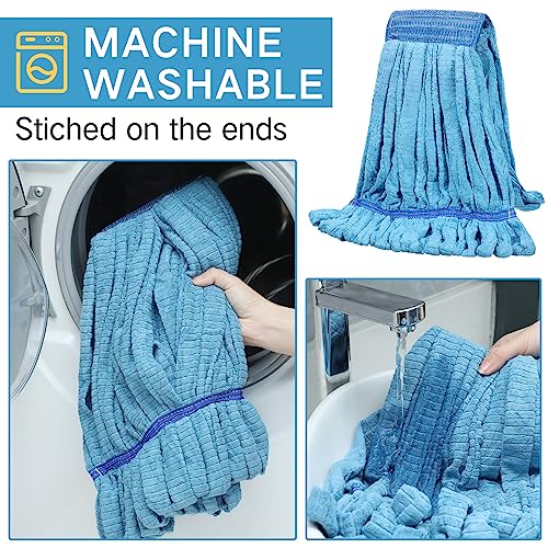 Image of Lallisa 20 Pcs Microfiber Commercial Mop Head Replacement Tube Industrial Looped End Mop Heads Refill for Floor Cleaning for Home Commercial Industrial Use (Large,Blue)