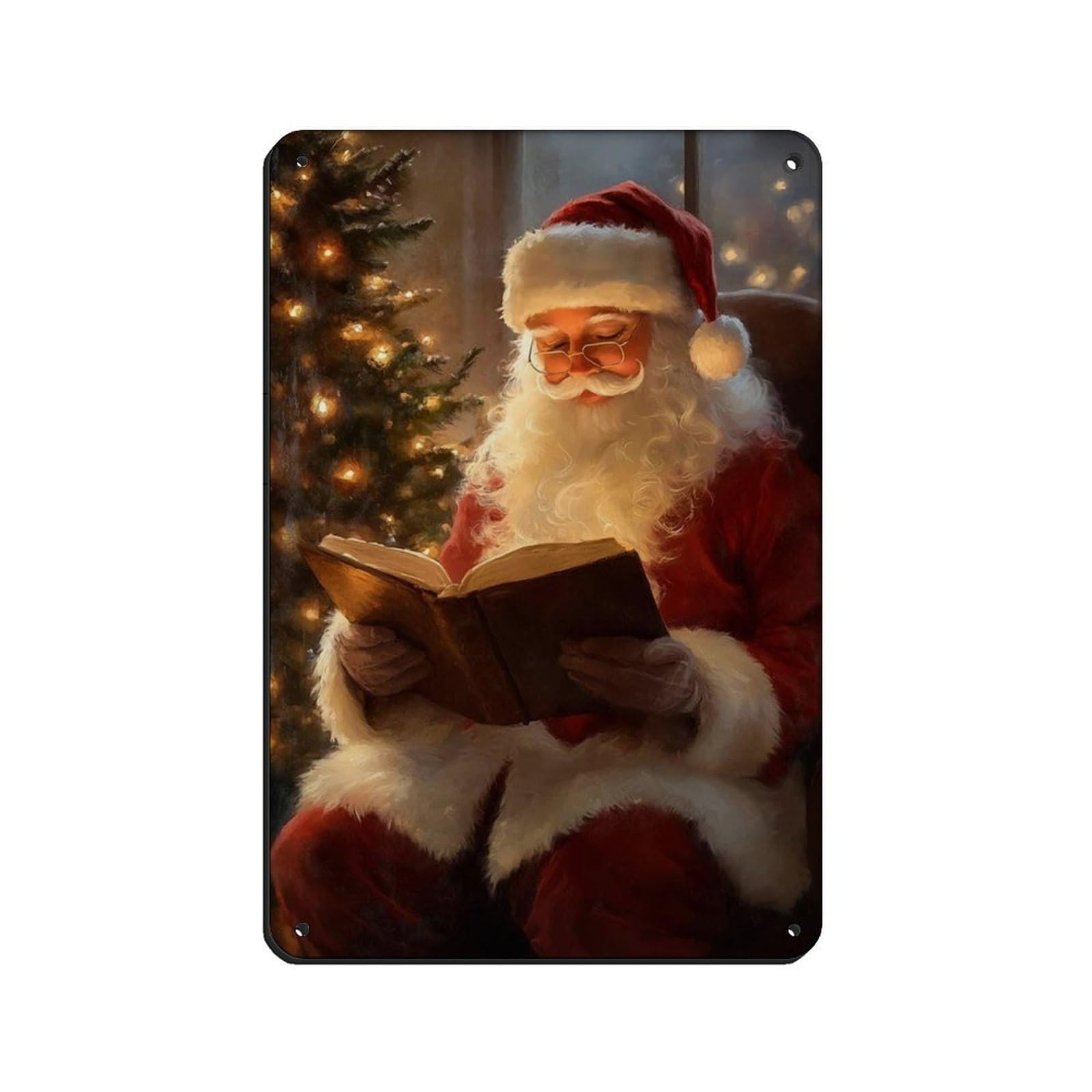 Vintage Christmas Art, Dark Academia Cottagecore Retro Poster Metal Tin Sign Chic Art Retro Iron Painting Bar People Cave Cafe Family Garage Poster Wall Decoration 8x12inch(20x30cm)