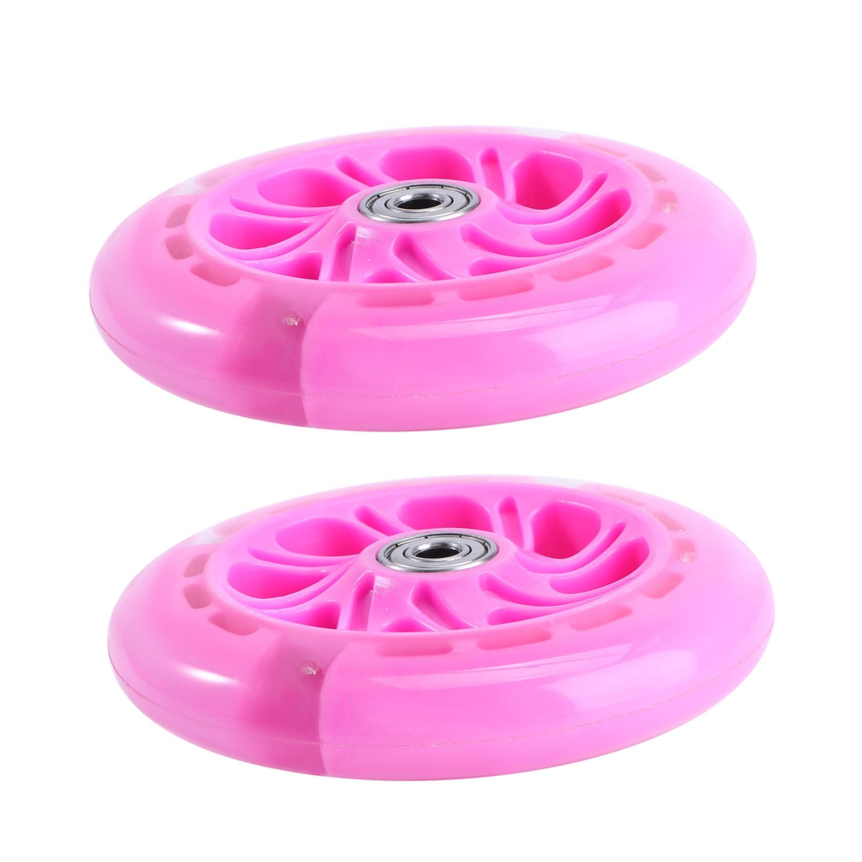 KOMBIUDA 2 Ruedas de Repuesto para Patinete de Pu Alta Elasticidad y Agarre Fuerte, Ruedas Iluminadas Ideales para Uso al Aire Libre en Plazas