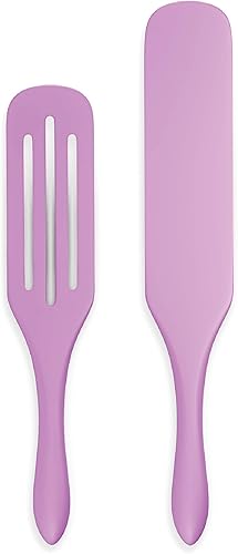Miniatura 7 de Spurtle - Juego de 2 piezas de silicona, espátula de cocina, herramientas para cocinar, raspador de tarro estrecho, cucharas para mezclar, pastel de