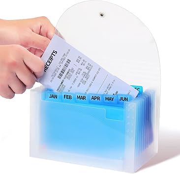 H4D Coupon Receipt Holder Organizer, 13 Pockets Accordian File Organizer  Small Accordion File Folder, Mini Folder Plastic Wallet for Coupon Receipt  ...