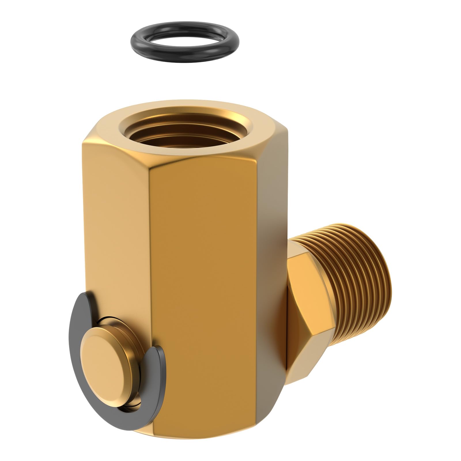 IGIUA 50310 Swivel Joint Fitting For Side Winder Air Hose Reel - 1/4" FPT X 1/4" MPT, 90 Degree Swivel Connector