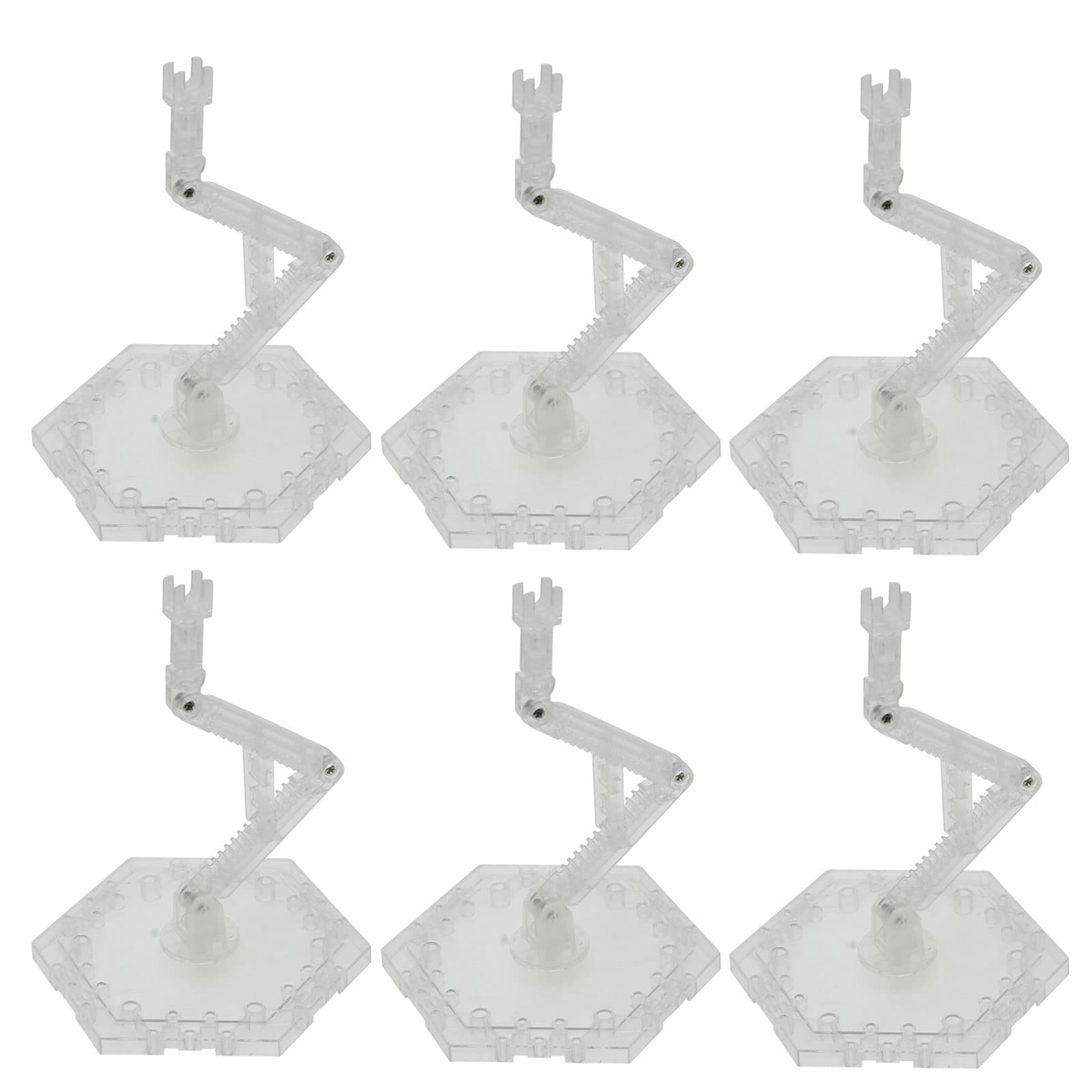 TWKUPWOHobby Model Action Base Display Stand, Gundam Model Stand Action Figure Stand Compatible with MG RG HG Universal Models Stand (Transparent 6 Sets)