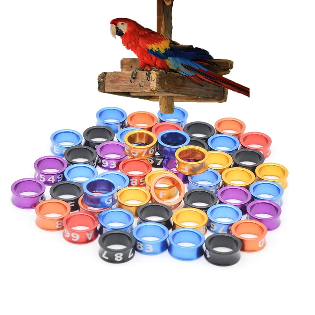 Tobillera de Aluminio for Palomas, Correas for Patas de pájaros numeradas al Azar, Bandas de identificación for Palomas y codornices(Mixed Colors6.0mm,200pc)
