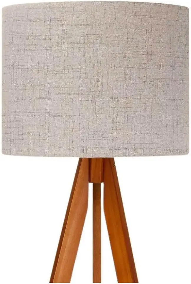 Abajur De Chão Tripé 1,50 Cm Completo Com Cúpula E Fiação Luminária De Piso Para Sala, Quarto, Cúpula cor Linho