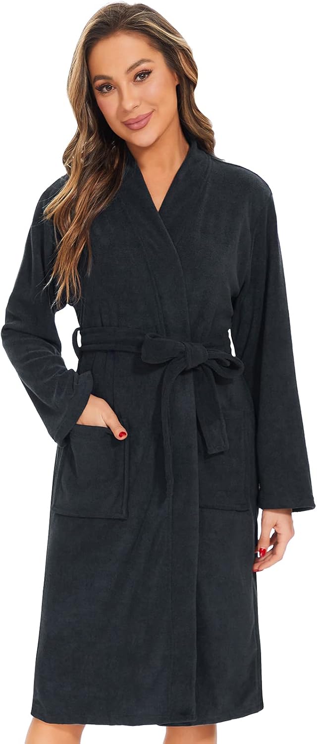 Kniffi Kimono Bathrobe for Women Terry Cloth Robes knee length towel Bathrobe
