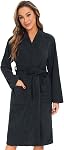 ROSYLINE Robes de bain pour femmes Terry Cloth Peignoir Longueur du genou Robe de bain Soft Kimono Robes
