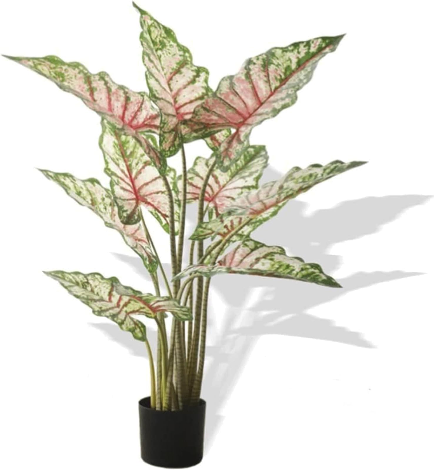 Eternal Vitality Artificial Tree Large Fake Tree with Plastic Pots Artificial Colored Taro Leaves Faux Tree Fake Plants for Home Office