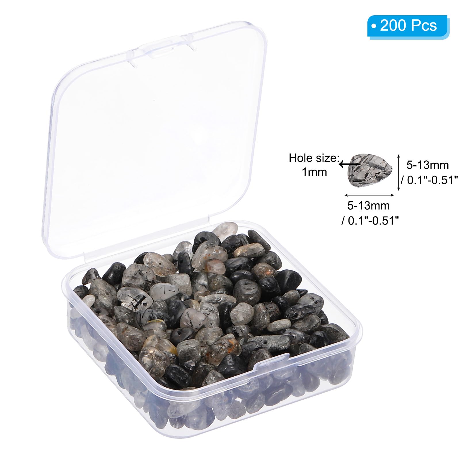 PATIKIL Chip Stone Natural Rock Beads Loose Gemstone Beads Drilled Strand for Jewelry Craft Making, 1set/400pcs, Black/White - Image 2