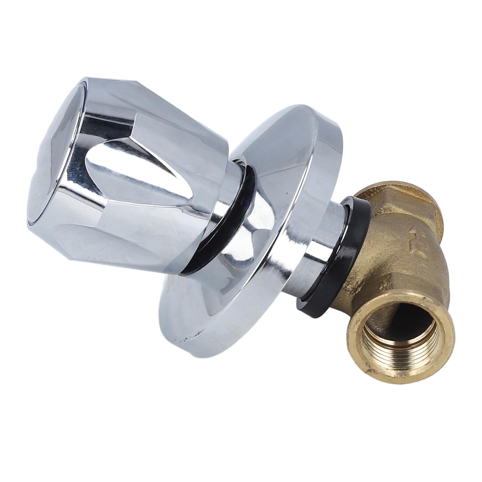 Respicefinem DN15 1/2 Inch Female Thread NPT Concealed Brass Water Valve Flow Control Valve Ideal for Domestic Water System Sturdy Pressure Erosion Long Lasting Durability Easy