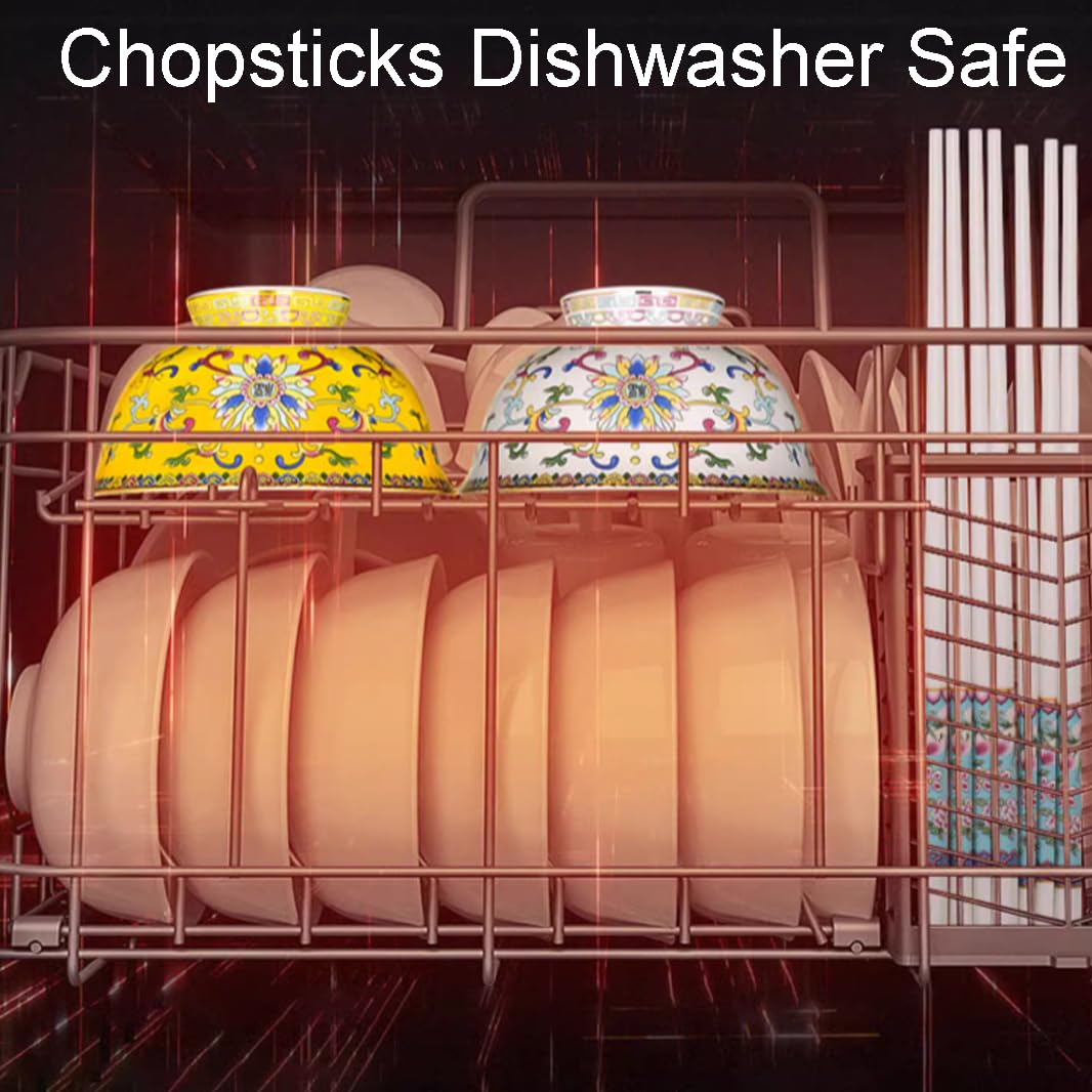 ZHOUXIAO Cadeau De Baguette en Porcelaine Premium, 1 Paires Chine Céramiques D'os De Haute Qualité Choissistes Réutilisables, Cadeau Élégant Traditionnel Chinois, Lave-vaisse O