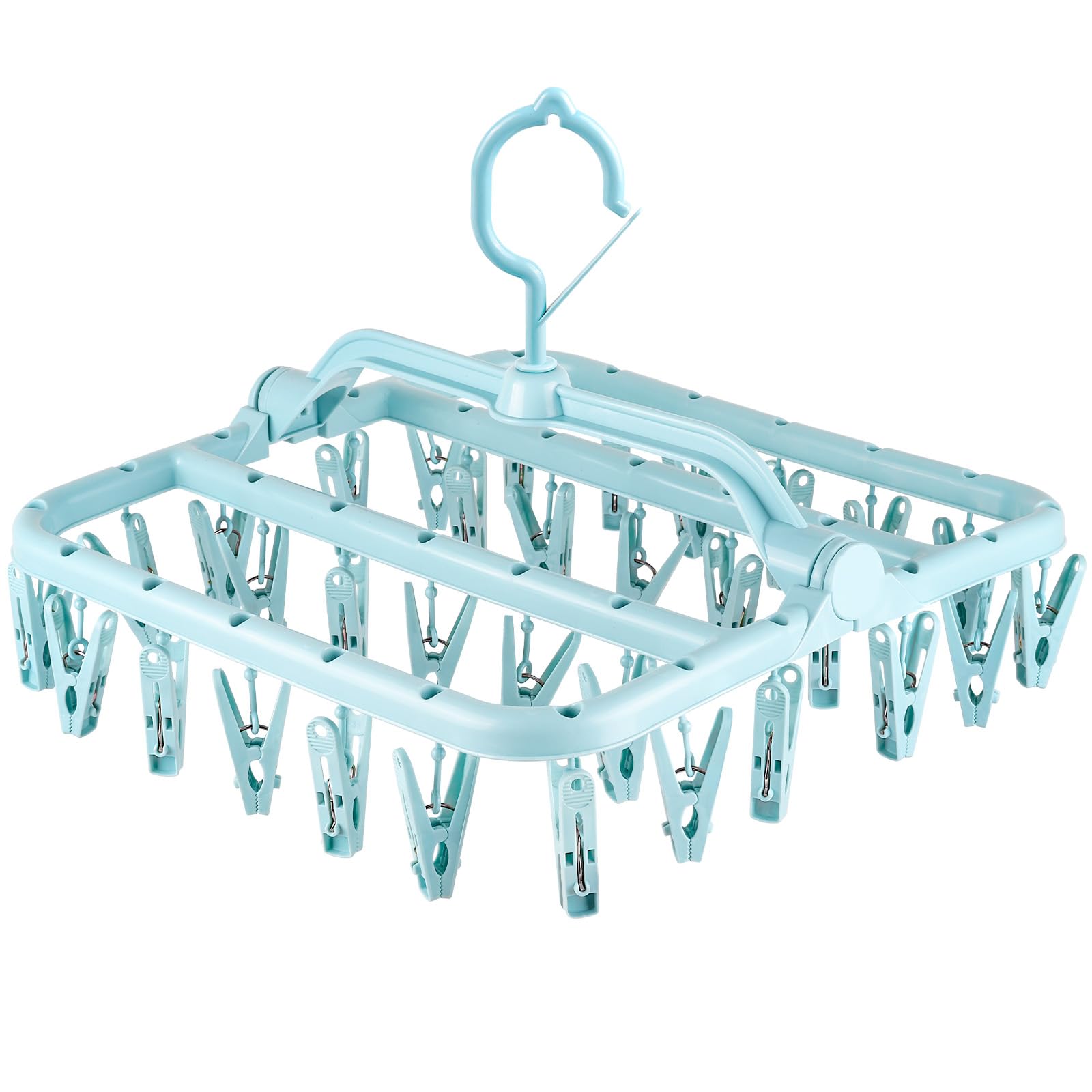 elzle Foldable Drying Rack Special Sock Hangers with 32 Clips