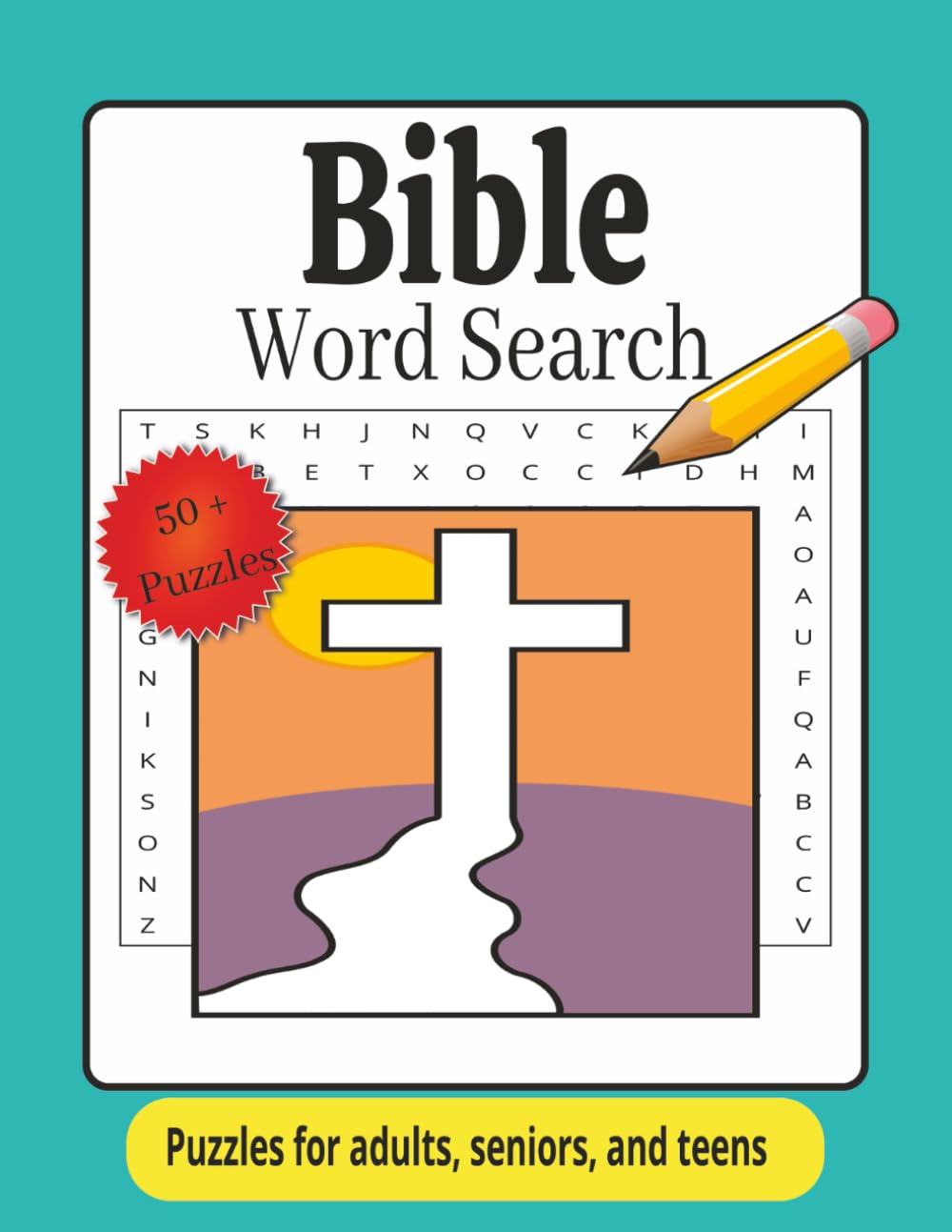 Bible Word Search: Bible-themed word search puzzle book | 8.5 x 11 inches, 110 Pages | 50+ Puzzles | Solutions Included