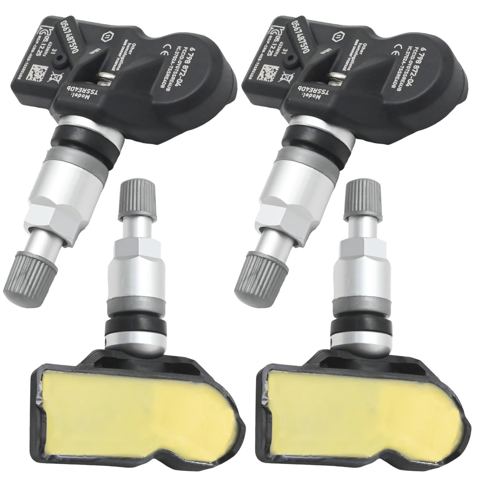 Hoypeyfiy 36106798872 Lot de 4 capteurs de pression des pneus de rechange pour BMW 5 Series F10 2010-2017, remplacement pour BMW 7 Series F01 F02 F03 F04 2008-2015, remplace 6798872