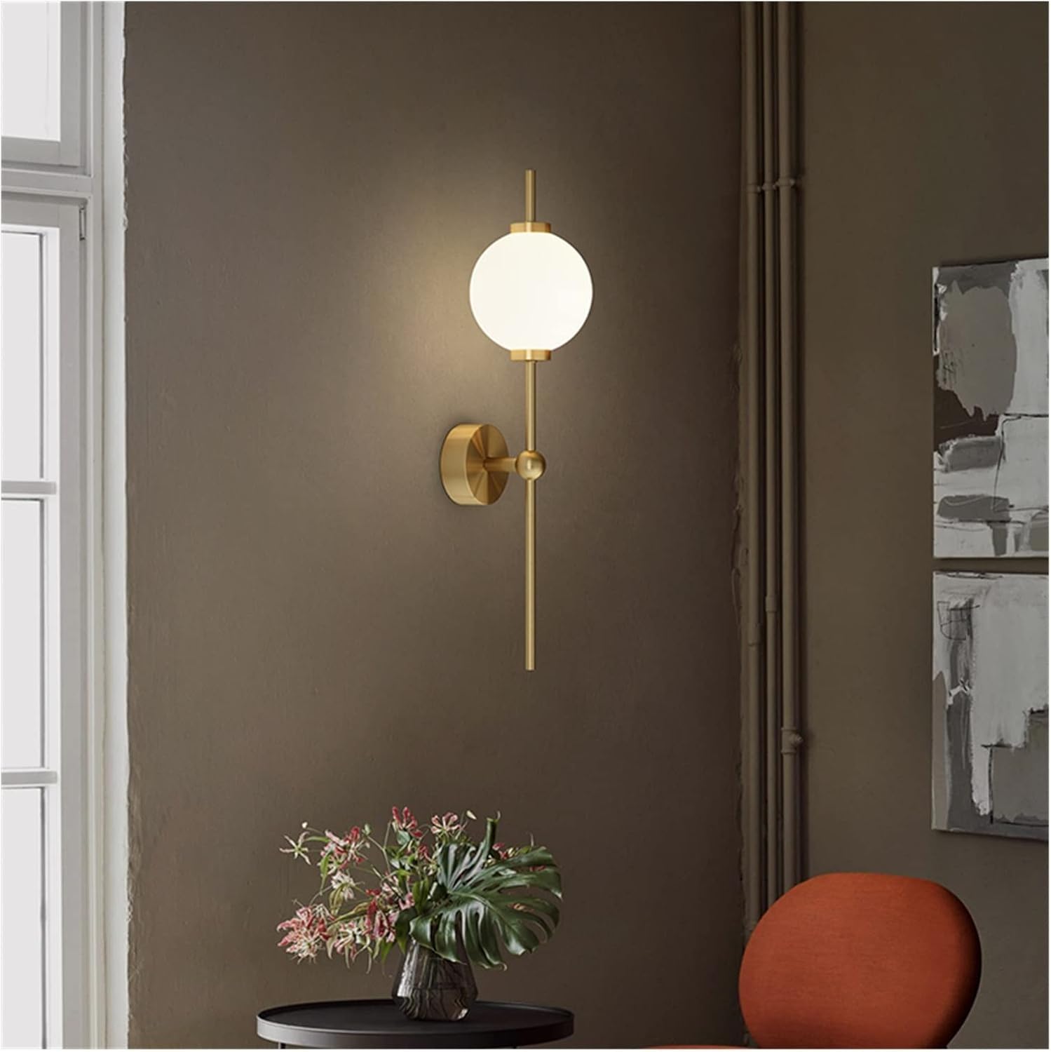 ASerZenith Modern Copper Wall Lamp Living Room Background Minimalist Bedroom Bedside Corridor Aisle Lamps
