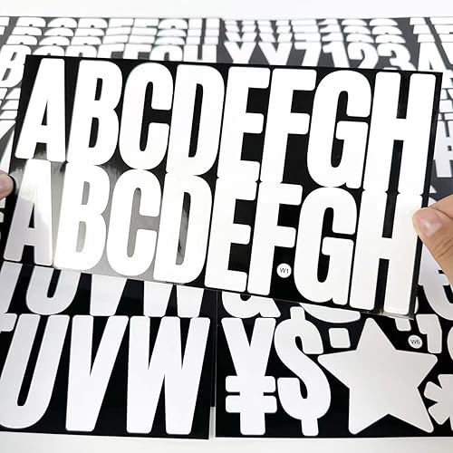 Miniatura 7 de 200 calcomanías de vinilo para letras, 12 hojas de calcomanías de letras grandes de 2.5 pulgadas, autoadhesivas, calcomanías del alfabeto,