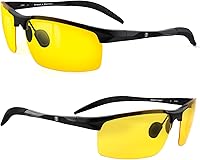 Vista 8 de BLUPOND Juego de 2 lentes de conducción de día y noche HD - Gafas de sol polarizadas y gafas de visión nocturna amarillas con soporte para clip