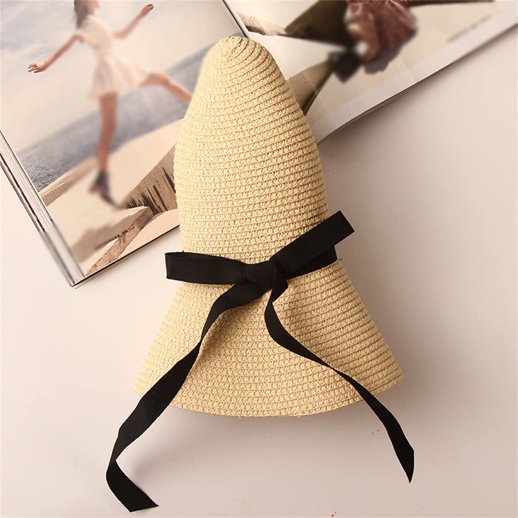 YXWYXWA Sombrero Damas Verano Sombrero Solar Gorro de Pescado Gran Sombrero de Borde Playa Plegable Sombrero de Sol