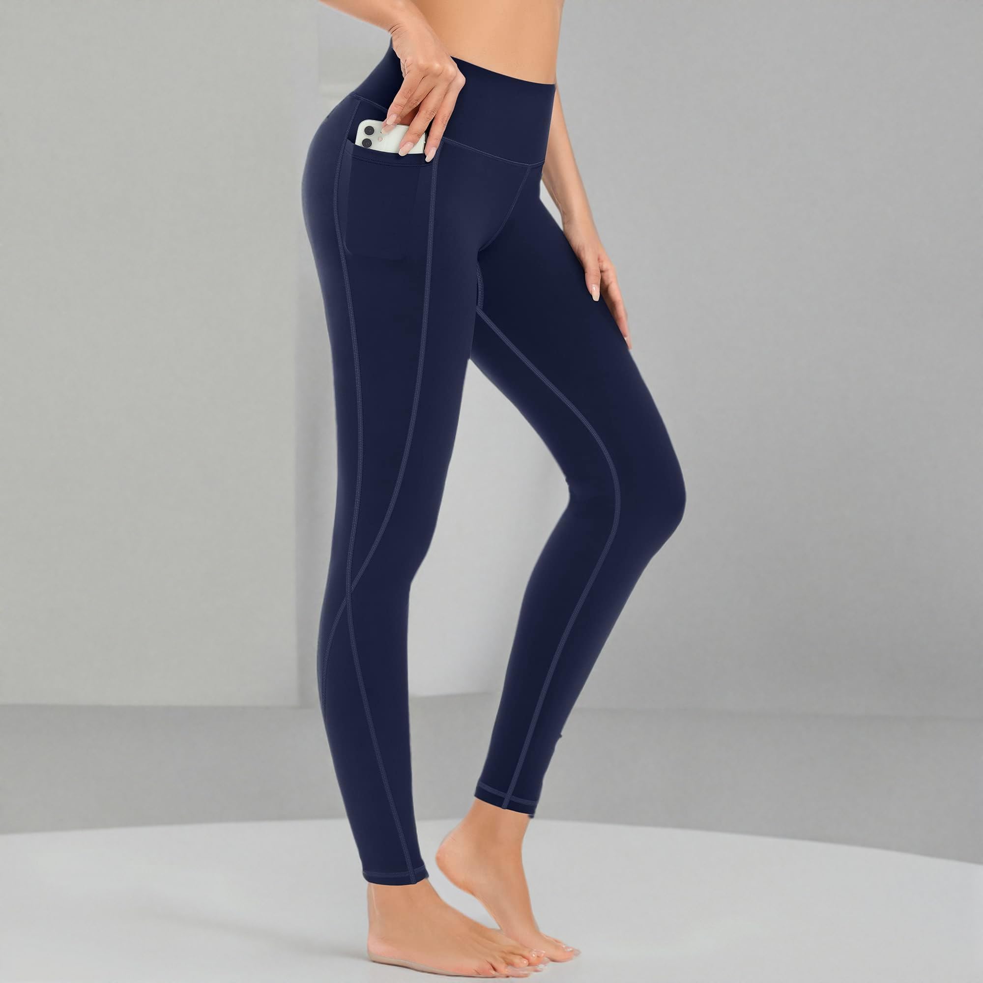 MIRITY Yoga-Leggings mit Taschen für Damen, hohe Taille, Bauchkontrolle für Training, 4 Stück