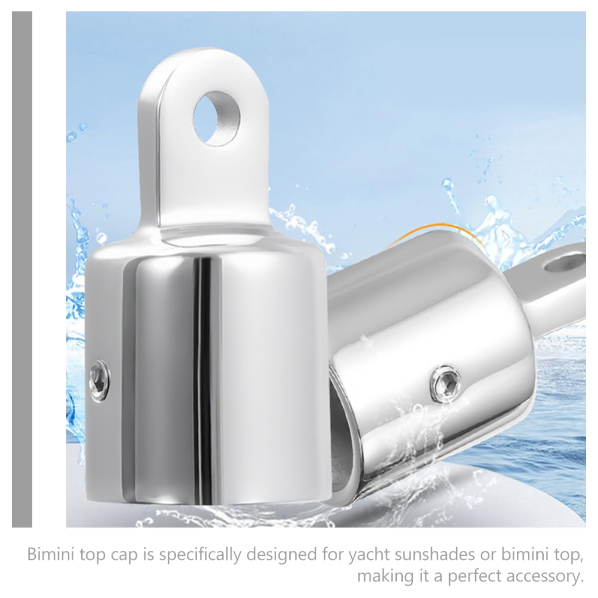 BESPORTBLE 4 Pièces Parties Supérieures du Bimini Accessoires De Bateau Hauts pour Bateaux Chapeaux D'auvent De Yacht Tops Économiseur De Traverse Charnière Marin Acier Inoxydable Silver