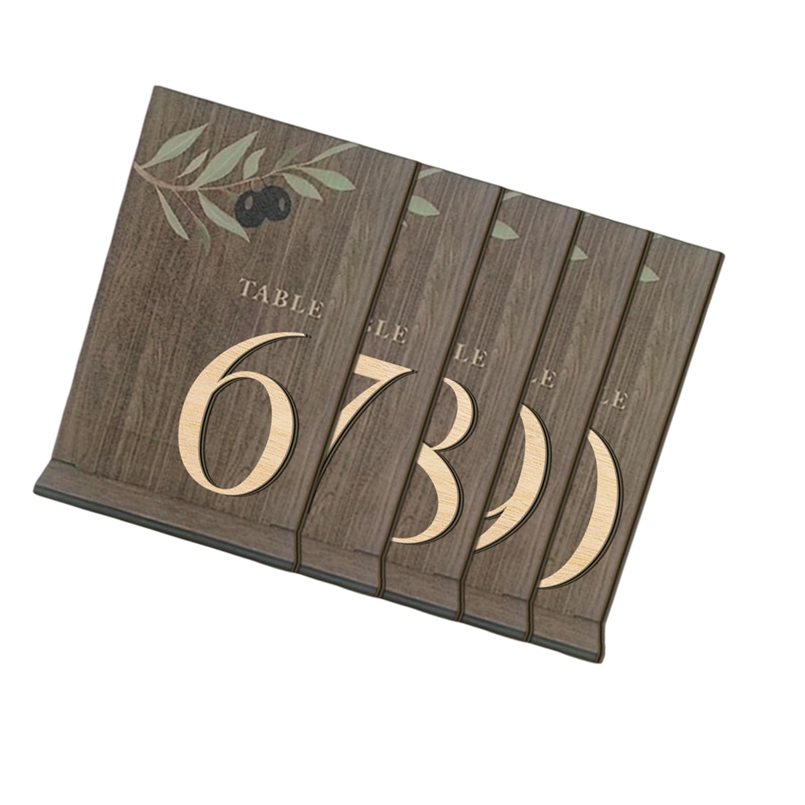Kalttoy Wooden Table Number with Sages Table Marker Perfect for Wedding Reception and Party Decorations Celebratory Wooden Sign