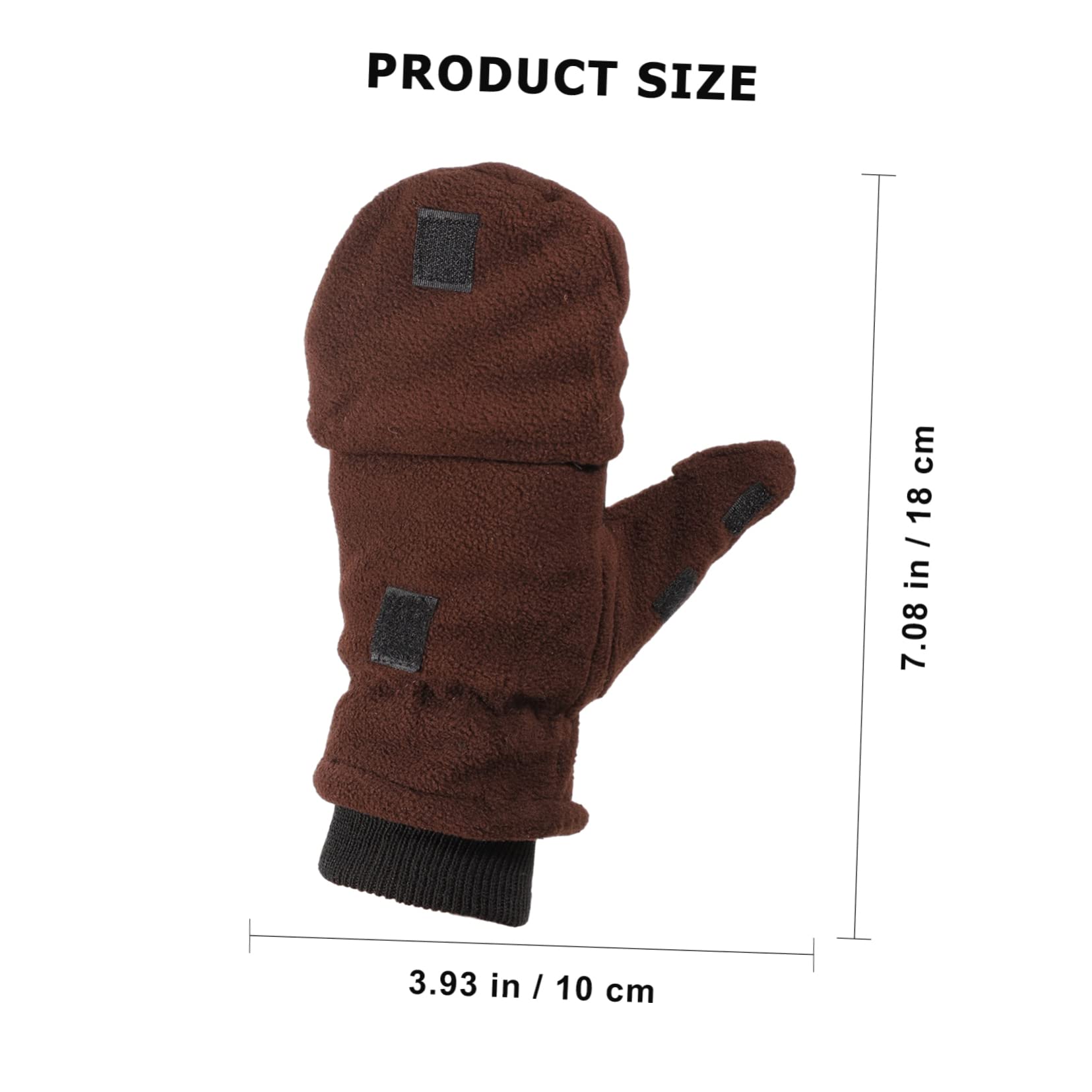 Ipetboom Men's Winter Half Finger Gloves Touch Screen Fleece Gloves for Cold Weather Adults Reusable Half Finger Flap for Indoor/Outdoor Activities