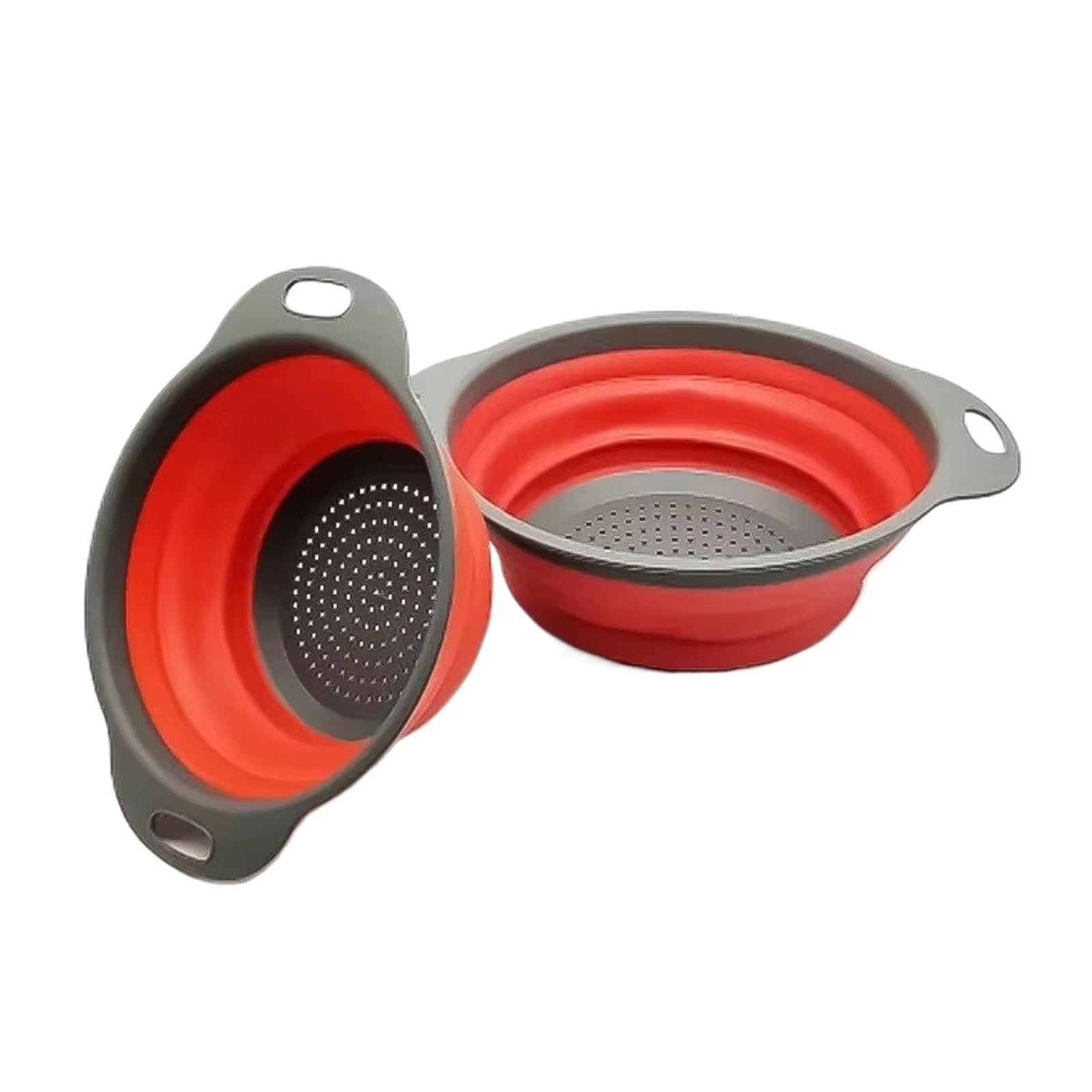 Wzptlkibad Red Foldable Silicone Strainer Colander For Kitchen