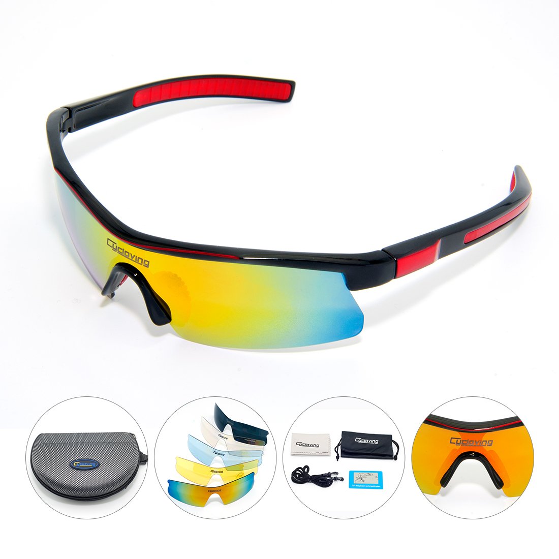 Men Women Polarized Sports Sunglasses, UV Protection Glasses for Cycling Driving Fishing