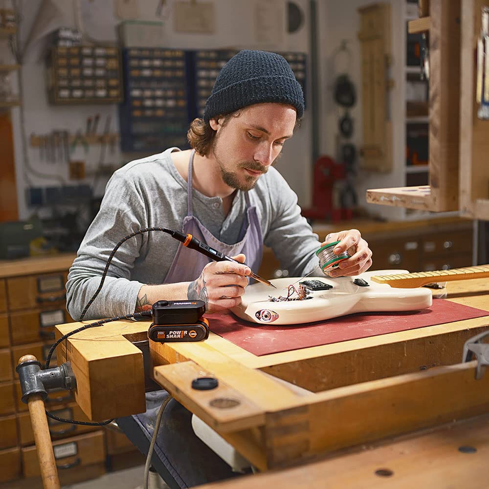 Kit MakerX Rotationswerkzeug + Lötkolben 20 V WORX | PowerShare | WX988-1 2Ah Akku mit Indikator, 1 Ladegerät