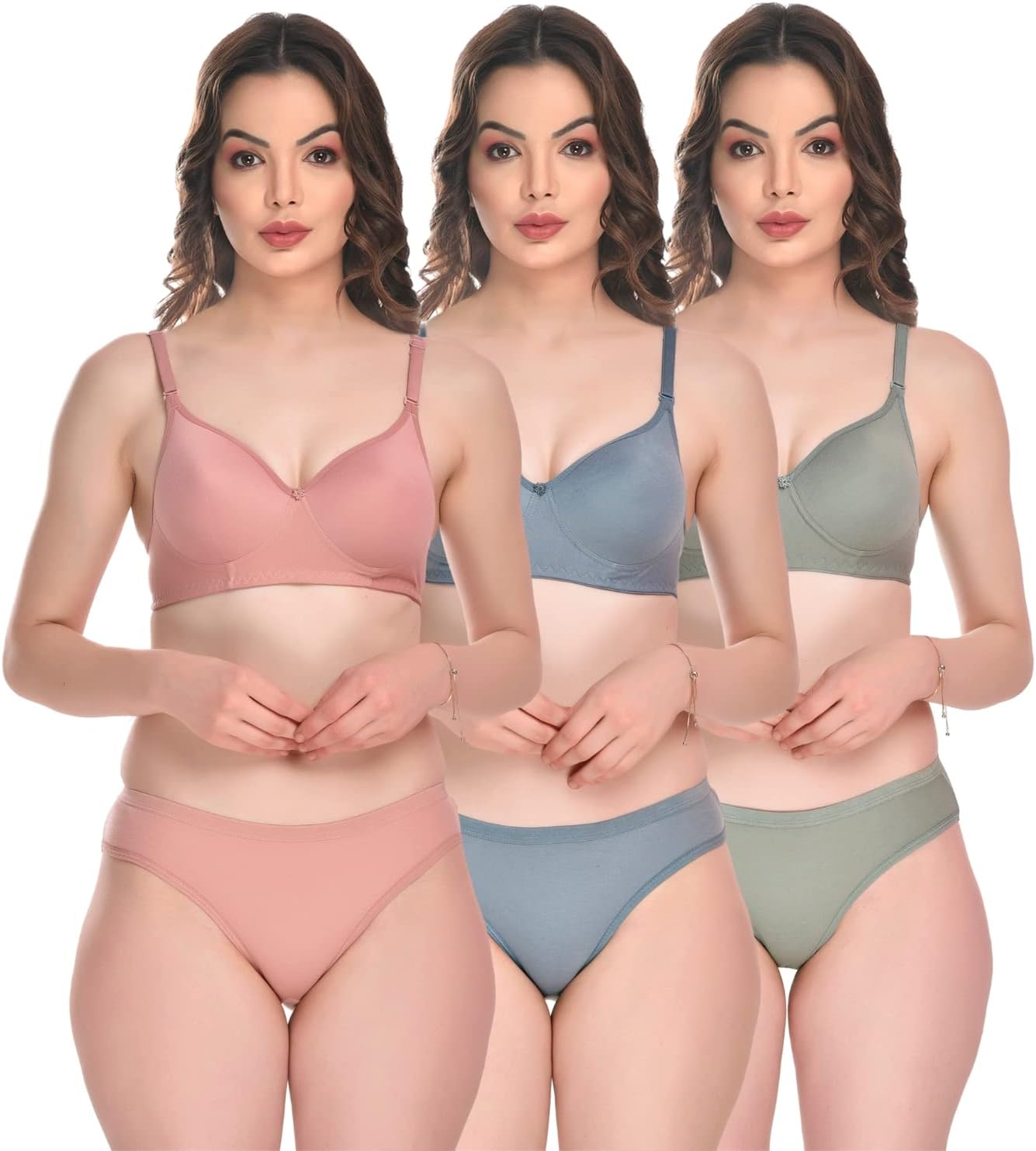SGC Sweden Women Mix Cotton Thongs Lingerie Set