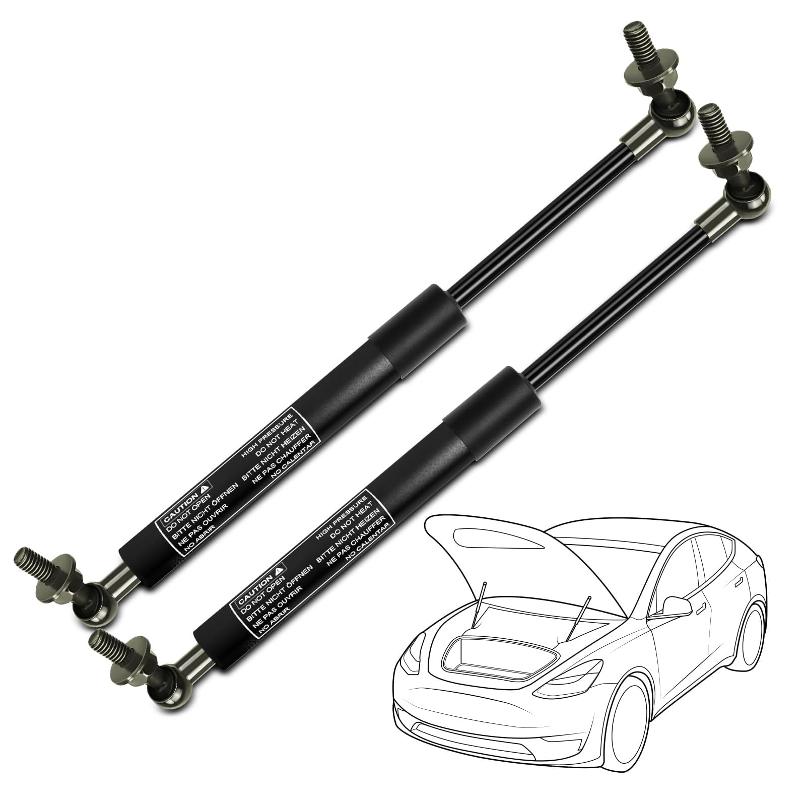 Tryagat 2 Pcs Front Bonnet Gas Struts Lift Supports for Toyota Land Cruiser Lexus LX470 1998-2007, Engine Bonnet Lifters Heavy Duty Hydraulic Dampers
