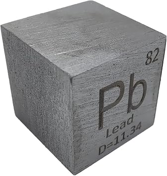 Lead Cube Heavy Metal Pb 99.99% Element Cube Pure 25.4mm Density Cube for Element Collection Periodic Table Hunter, and More 1", Lead