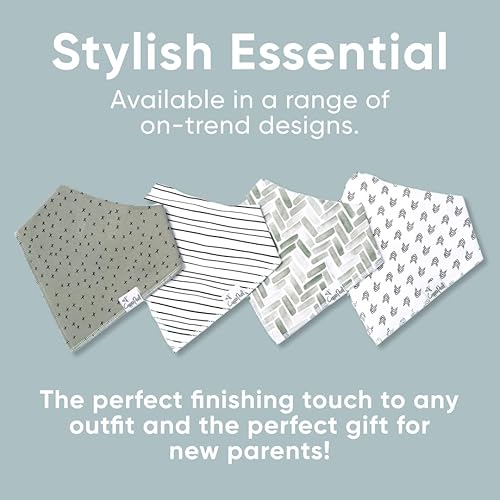 Miniatura 6 de Copper Pearl 4 paquete de baberos de algodón suave para babeo y dentición, baberos absorbentes para bebé niña y niño, ajustable para recién nacidos