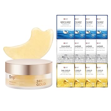 SNP [K Beauty 24K Gold Perfection Eye Patch & Variety Ampoule Sheet Mask Set